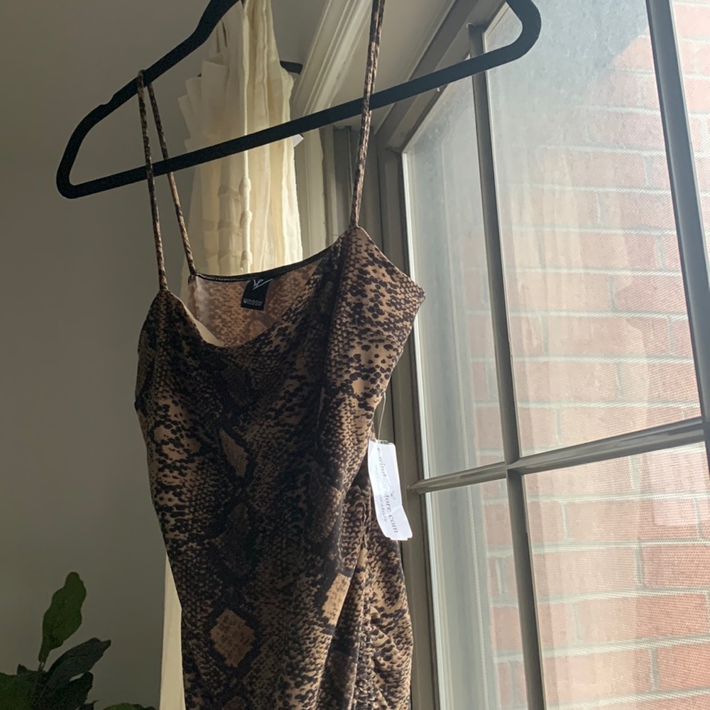 Cowneck snake print mini/ midi dress